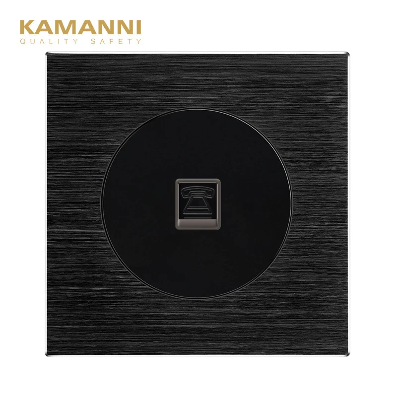 Kamanni розетка телефонная черный/золотой 2 цвета информационный класс одиночный