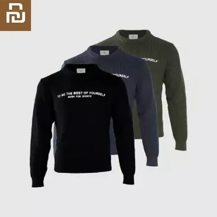 Осенне-зимний модный свитер Youpin с круглым вырезом и принтом удобная теплая