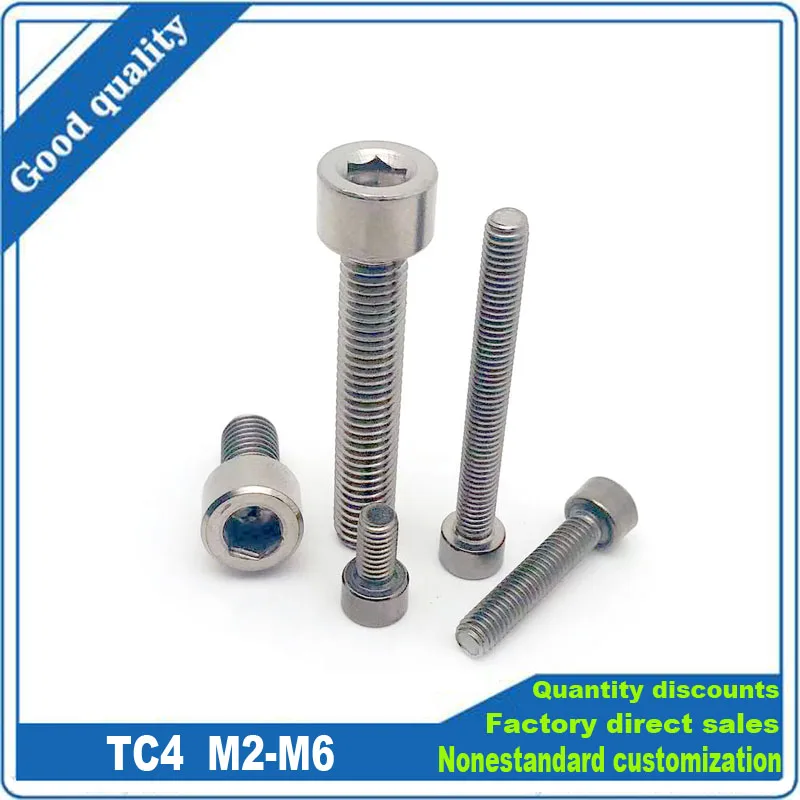 

1Pc M2 M2.5 M3 M4 M5 M6 M8 TC4 Titanium Alloy Gr4 DIN912 Hexagon Hex Socket Smooth Head Cap Allen Bolt Screw Length=4-60mm