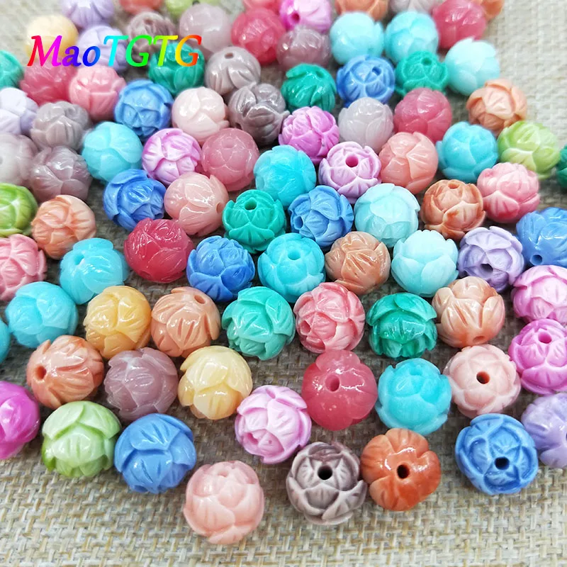 

Multicolored Round Synthetic Coral Beads For Jewelry Making Necklace Bracelet 10.5mm Carved DIY Beads Accessories Wholesale