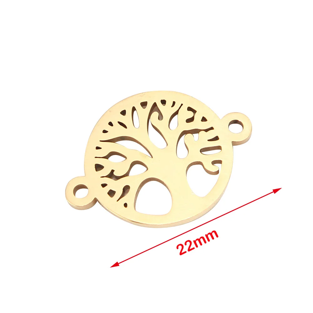 Круглые соединители из нержавеющей стали для браслетов шармы золотого цвета 5 шт.