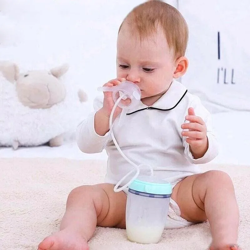

1 Set Baby Bottle Non-toxic Separate Child-mother Baby Straw Bottle Imitation Milk Long With Straw Pacifier Weaning Bottle C1Q7