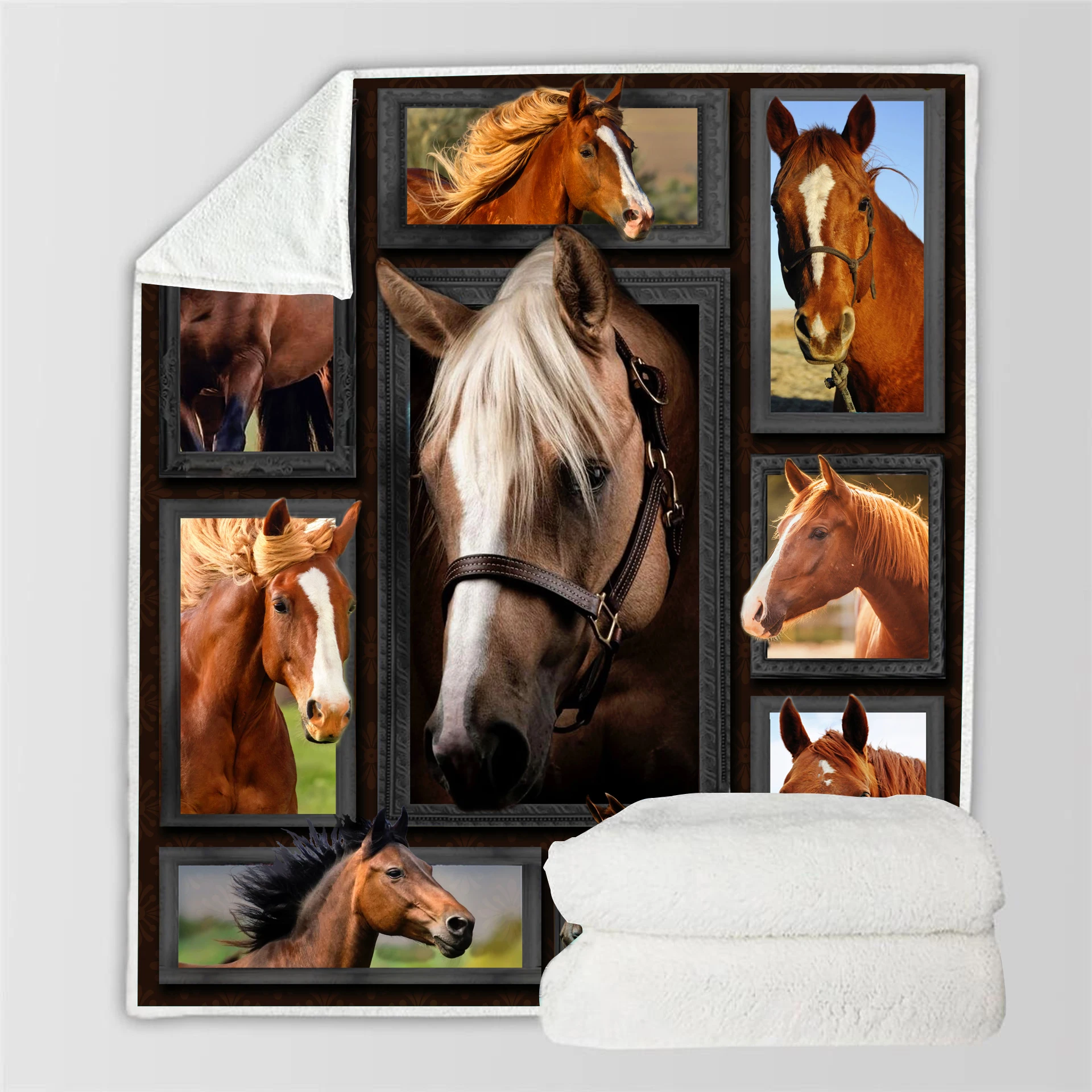 Мягкое Флисовое одеяло для дивана постельное белье коров и лошадей Прямая