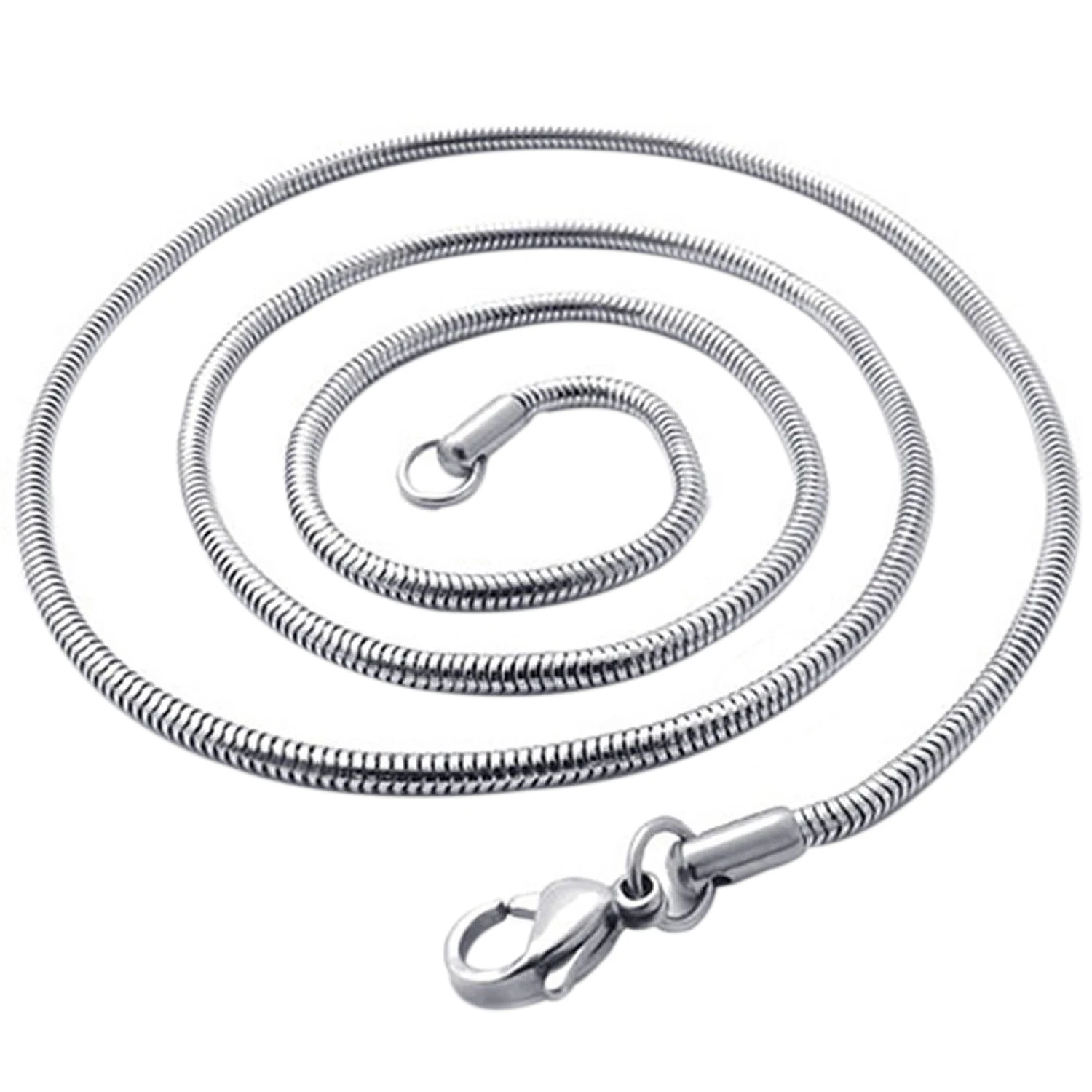 Ожерелье из стальной панцирной цепи для женщин ювелирное изделие змея серебро