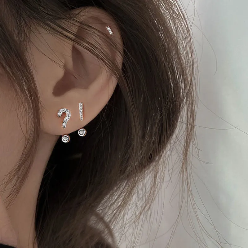 

Серебряные ювелирные изделия, значок знака препинания, простые и маленькие серьги 2021 для женщин, подарки вечерние, оптовая продажа