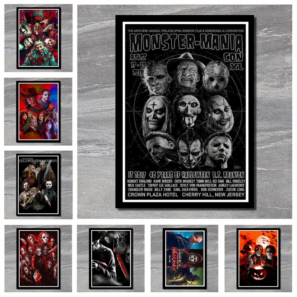 Великолепный JL Джейсон вурхез Фредди Крюгер классический ужас искусство