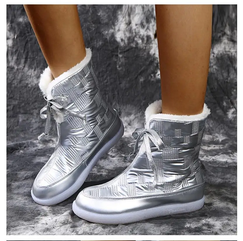 

Зимние ботинки, новинка 2020, Зимние ботильоны на плоской подошве с круглым носком, Женская хлопковая обувь в взрывоопасном стиле