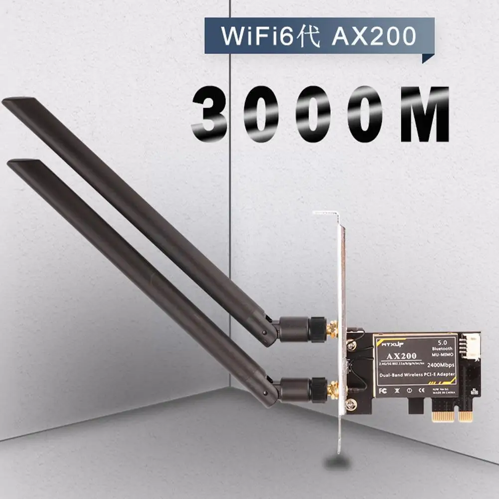 

Desktop Wireless Pcie Wifi Adapter Wifi6 Ax200 Band Bluetooth Ax200ngw 10 Dual 2.4g/5ghz 2400m 5.1 6 Wi-fi Mu M7d8