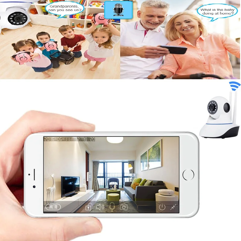 V380 1080P IP сеть wifi HD камера видеонаблюдения 355 градусов PTZ IR-CUT IP ROBOT3 SD H.264 беспроводная IP камера поддерживает 64 ГБ