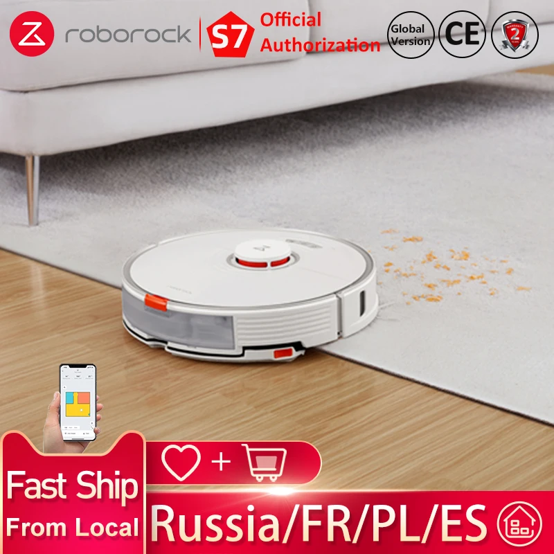 

[-3000py6 Code: WOWJAN3000] Мощный пылесос Roborock S7 черный робот-пылесос для дома домашних животных ковер для волос Sonic Mopping ультразвуковая чистка приложе...