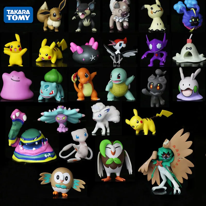 TAKARA TOMY Покемон мультфильм 37 стилей Сквиртл Бульбазавр Чаризард детектива пика Аниме фигурки куклы игрушки подарки для детей