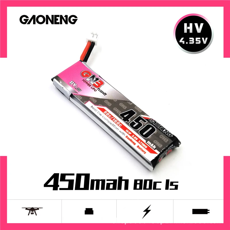 GNB 1S 3 8 V 80C/160C HV 4 35 450MAH LiPo батарея с PH2.0 зарядное устройство для RC FPV Drone M80S Tiny7 Beta75S Emax