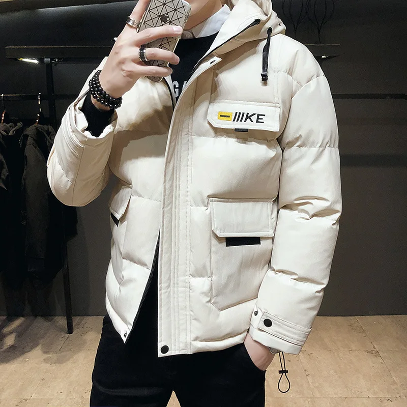 

Winter New Korean Thick Down Padded Jacket Tide Brand Plus Size Loose Simple Casual All-match Men Padded Jacket Free Shipping