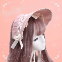 anime one piece cosplay lolita accessories asuka hat for women girls kawaii gothic hat lace hallowen party props birthday gifts