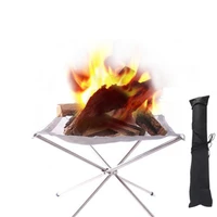 outdoor portable fire rack ultra light folding stainless steel grid firewood stove winter heating stove field survival