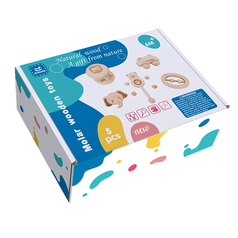 

Погремушка детская деревянная, без краски, 5 шт./набор