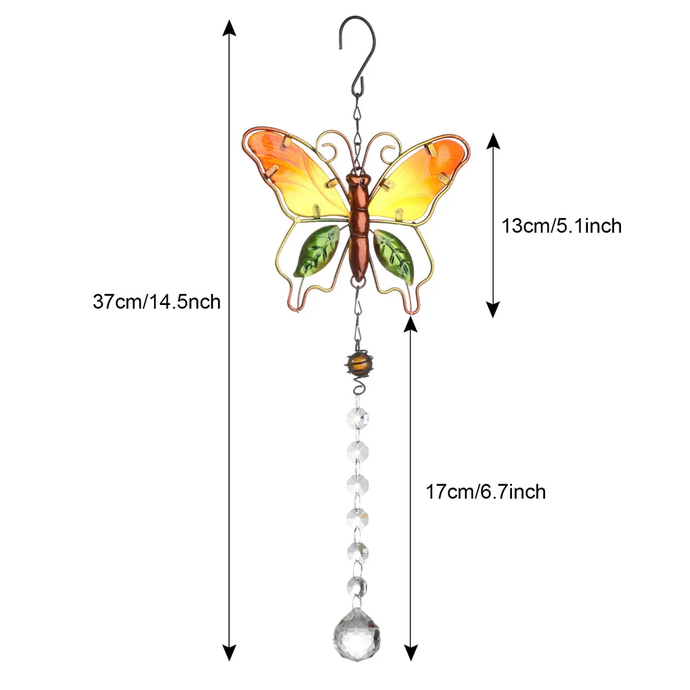

Butterfly Crystal Suncatcher Prism Ball Rainbow Maker Chandelier Decor Chakra Window Garden Hanging Pendant Ornament