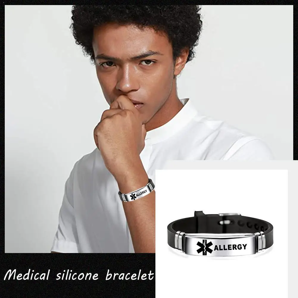 Мужской браслет с надписью J9V1 креативный силиконовый медицинский ID диабетом