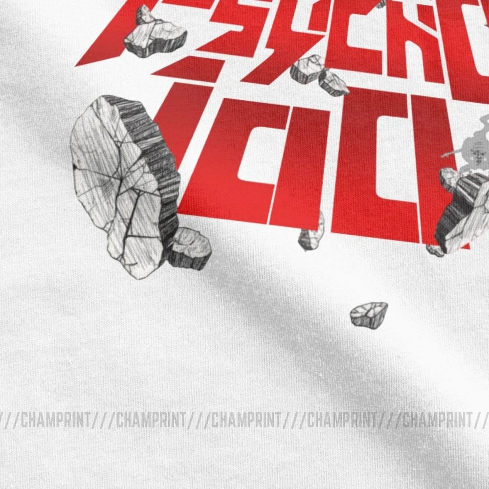 Мужская футболка с коротким рукавом Mob Psycho 100 круглым вырезом из чистого хлопка