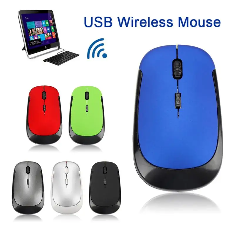 

1pcs Battery Powered 2.4GHz Wireless Optical Mouse For PC Laptops With USB Receiver Ultra-thin Adjustable Sensitivity Mice