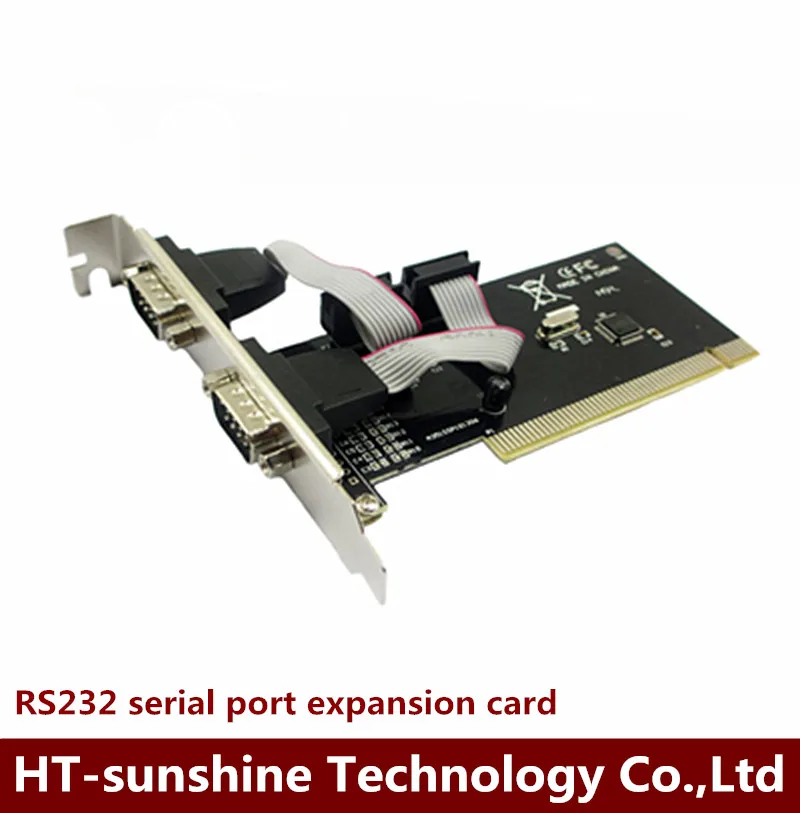 PCI serial card 2 port RS232 desktop computer expansion card PCI to dual 9-pin COM card support plotter 5pcs free shipping