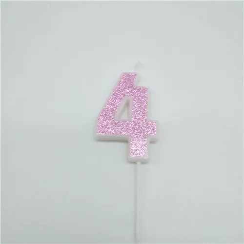 pink 4 Номер, для детей 0, 1 2 3 4 5 6 7 8 9 Творческий Розовый свечи, дети, одежда для мальчиков и девочек Топпер для торта «С Днем Рождения» свечи для украшения для торта для вечеринки - Цвет: pink 4