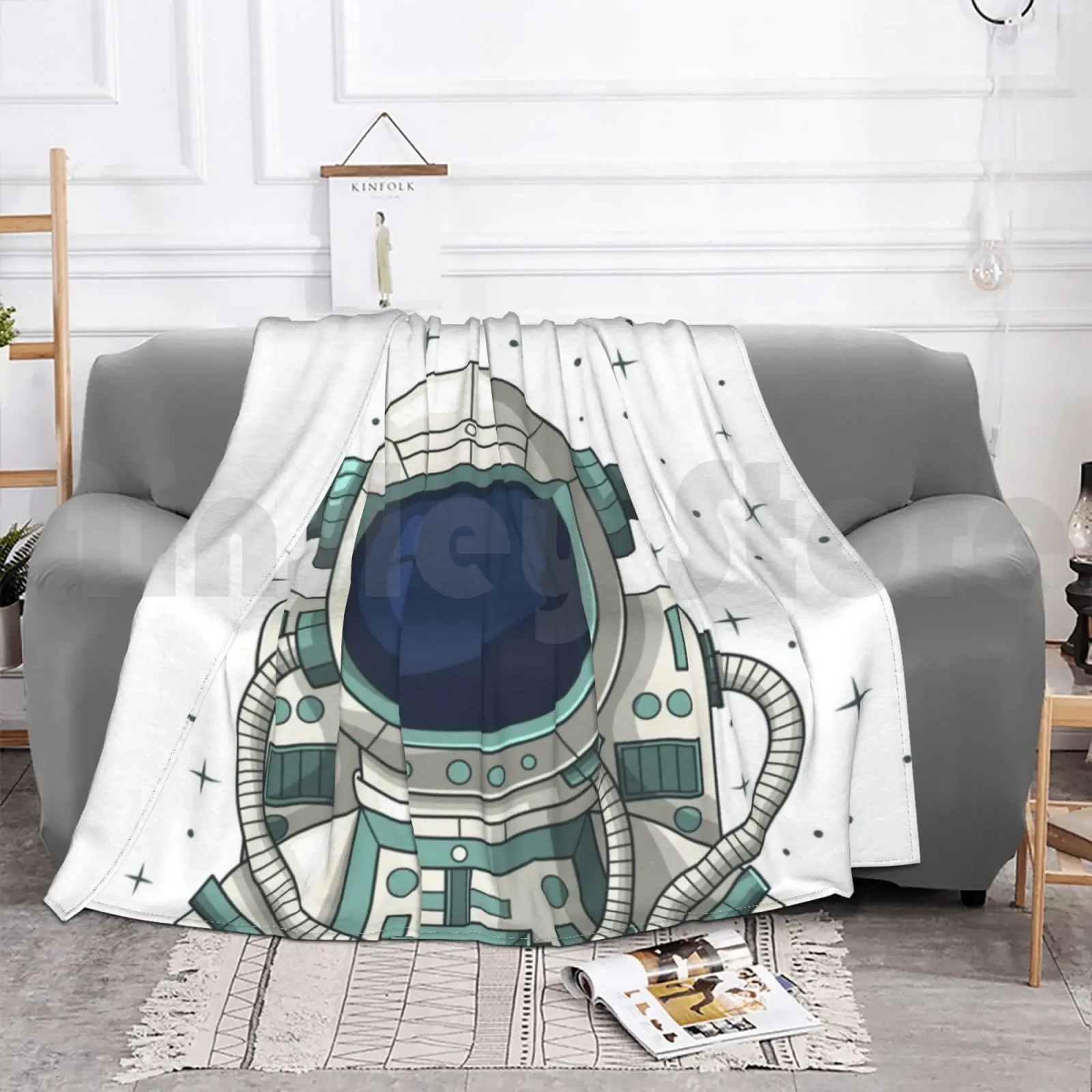 Одеяло космонавта супер мягкое теплое легкое тонкое звездное космонавт звезды