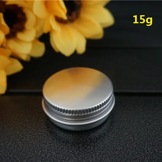 

15ml 39*18mm Round Empty Aluminum Box Metal Tin Cans 15g DIY Cosmetic Cream Containers Silver Refillable Jar Tea Aluminum Pot