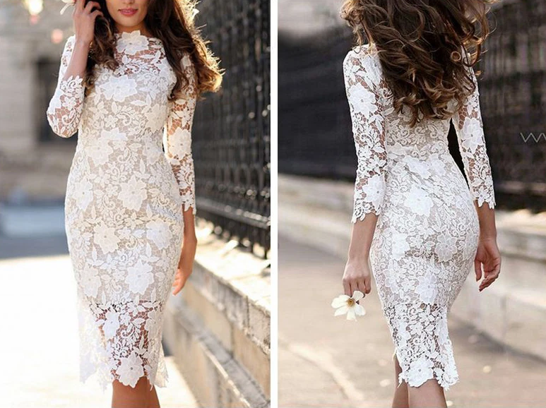 Женское белое элегантное платье для рождественской вечеринки Короткое