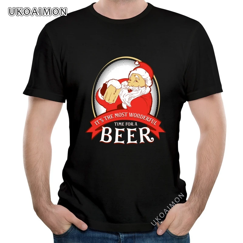 

Gift Christmas For A Beer Summer Loose Prevalent Tees Oversized Pure Cotton T-Shirts Summer Men T-Shirt Gifts