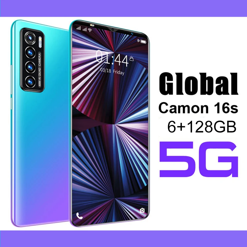 

Camon 16s 5.0 Inch Mini Smart Phone Global Version 6+128GB Face Fingerprint ID Dual SIM 5000mAh Dual SIM+Micro SD Cell Phone