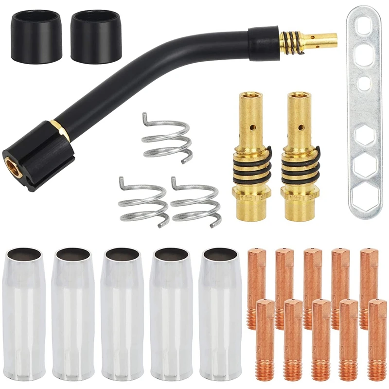 

24 Pcs Wear Parts Set For MIG / MB15 Contact Tubes Welding Accessories MIG Welding Accessories Wear Parts Set
