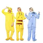 Пижама Пикачу для взрослых и детей комбинезон в виде животных зимняя Фланелевая пижама с капюшоном аниме кигуруми Комбинезоны для детей костюмы для косплея