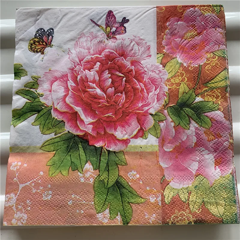 Декоративные бумажные салфетки Элегантные винтажное полотенце Цветочная