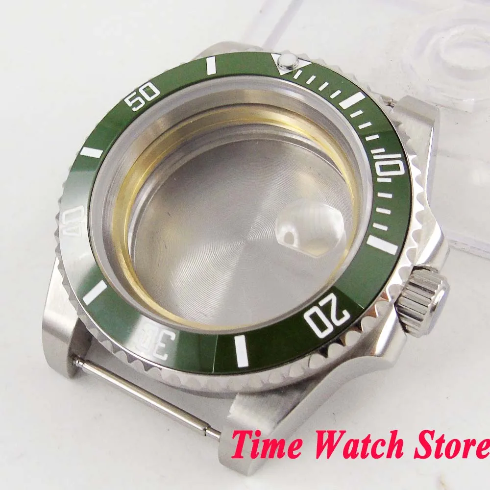 40 мм 316L корпус часов из нержавеющей стали сапфировое стекло зеленый керамический
