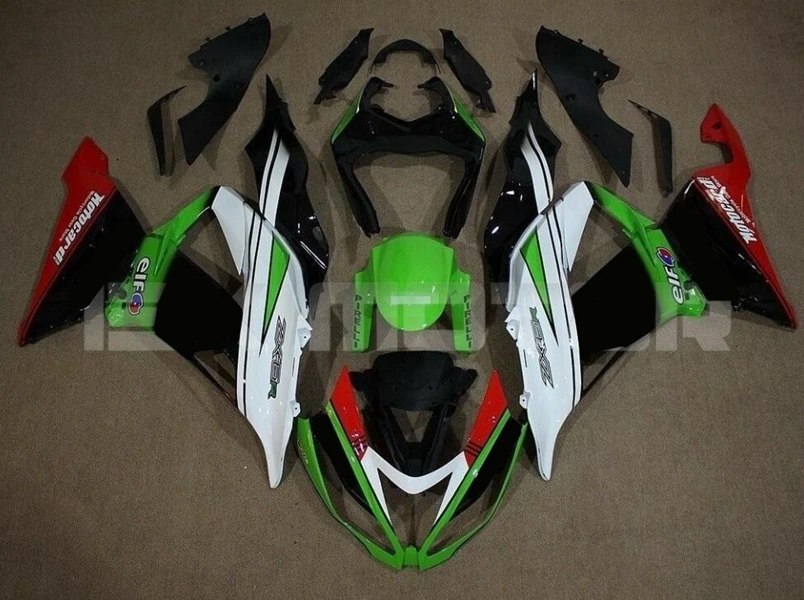 

4 подарки Новый ABS мотоцикл полный обтекатель комплект подходит для Kawasaki Ninja ZX-6R 636 2013 2014 2015 2016 2017 набор кузова зеленый белый