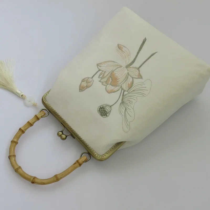 

Cross Body Bag Vintage Embroidery Bag Hanfu National Style Mouth Gold Bag Cheongsam Bag