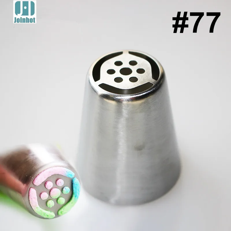 

Насадка для глазировки #77, большого размера, в русском стиле, наконечник для украшения кексов, нержавеющая сталь Насадки для украшения конди...