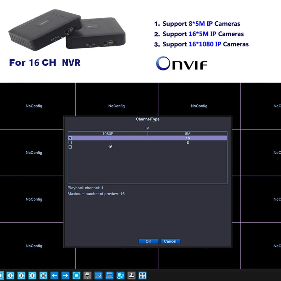 Мини CCTV NVR 4CH 8Ch для H.264 16CH для H.265 видео DVR рекордер Onvif для Full HD IP камера охранная система видеонаблюдения Сигнализация