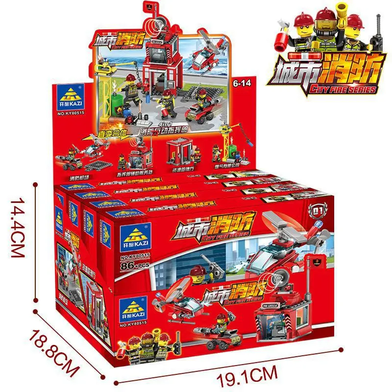 Пожарные грузовики автомобиль Вертолет Лодка строительные блоки Совместимость