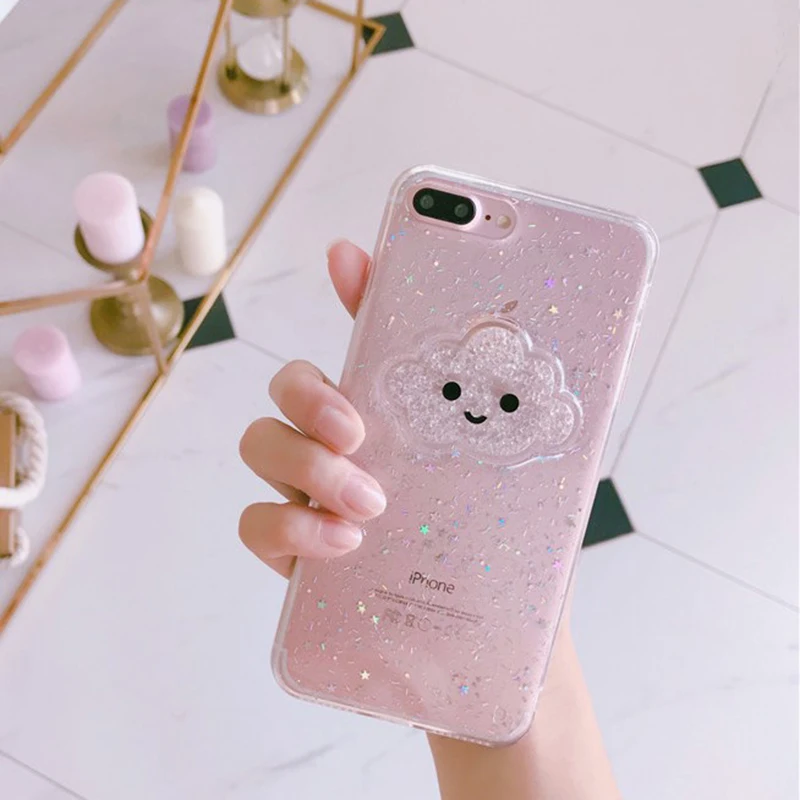 Милые телефонные чехлы с жидким блеском и пудрой для iPhone 11 Pro Max X XR XS 6 6S 7 8 Plus мягкая