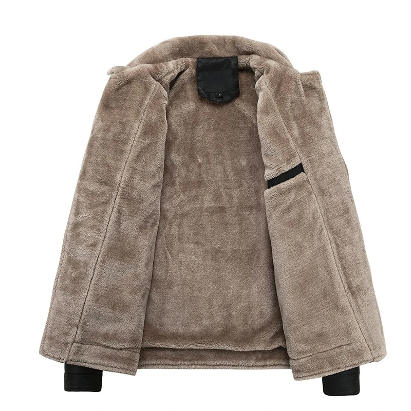 Куртка мужская осенне-зимняя из искусственной кожи на молнии Черная | Мужская