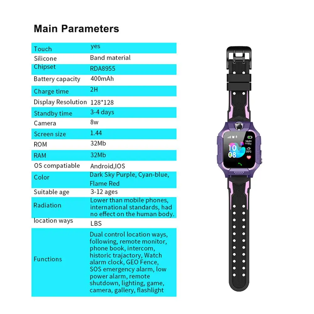 ABS Non/Waterproof Children Digital Touch Wristwatch Baby Watch Phone Camera Flashlight Voice Android iOS Anti-lost Kid Toy Gift | Игрушки и