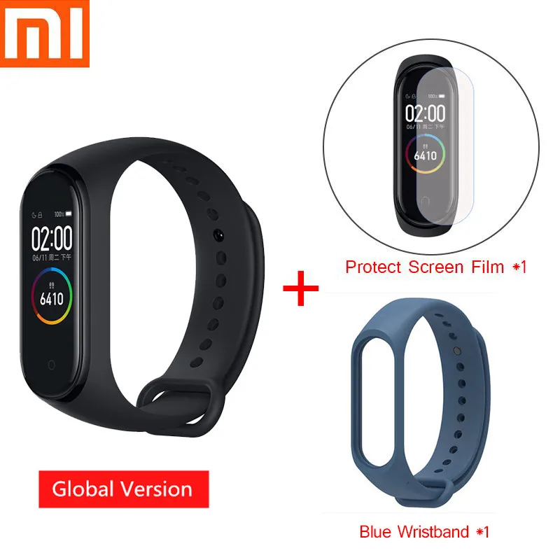 Mi Band 4 смарт-браслет Xiao mi спортивный фитнес-трекер Шагомер мониторинг сердечного ритма фитнес-браслет для xio mi Band 4 3 - Цвет: Global mi4 strap B