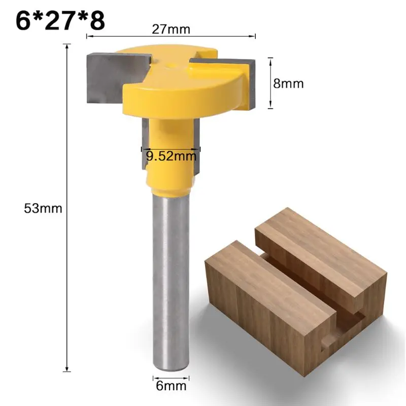 6mm Shank T-Slot T-Track Slotting Router Bit for Woodworking Chisel Cutter Cutting Milling Tool | Инструменты