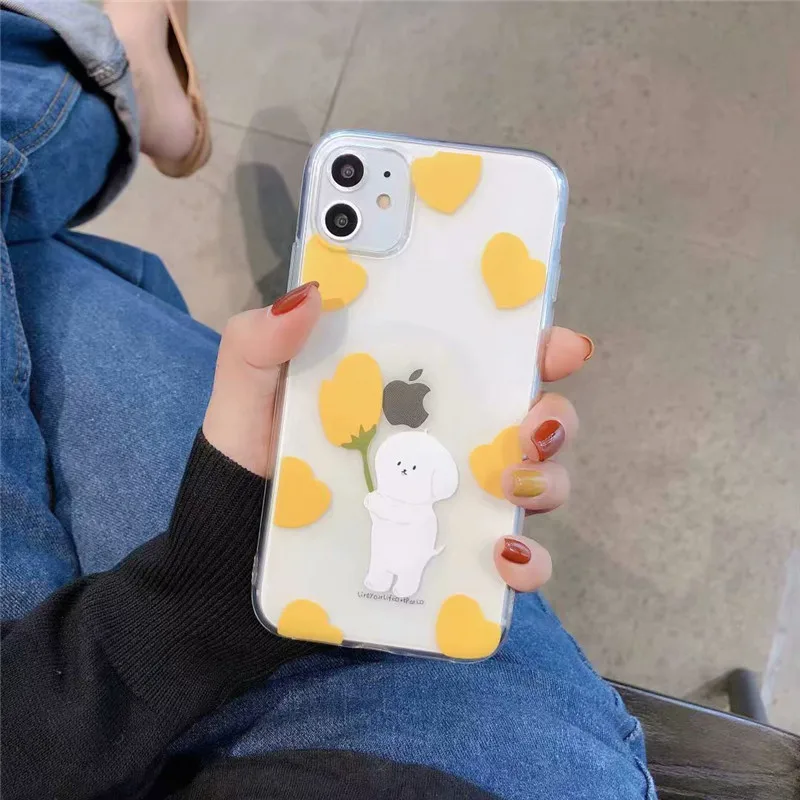 Чехол GYKZ для iPhone 7 XS MAX 11 Pro X XR 6s 8 Plus прозрачный мягкий чехол из ТПУ с рисунком милой