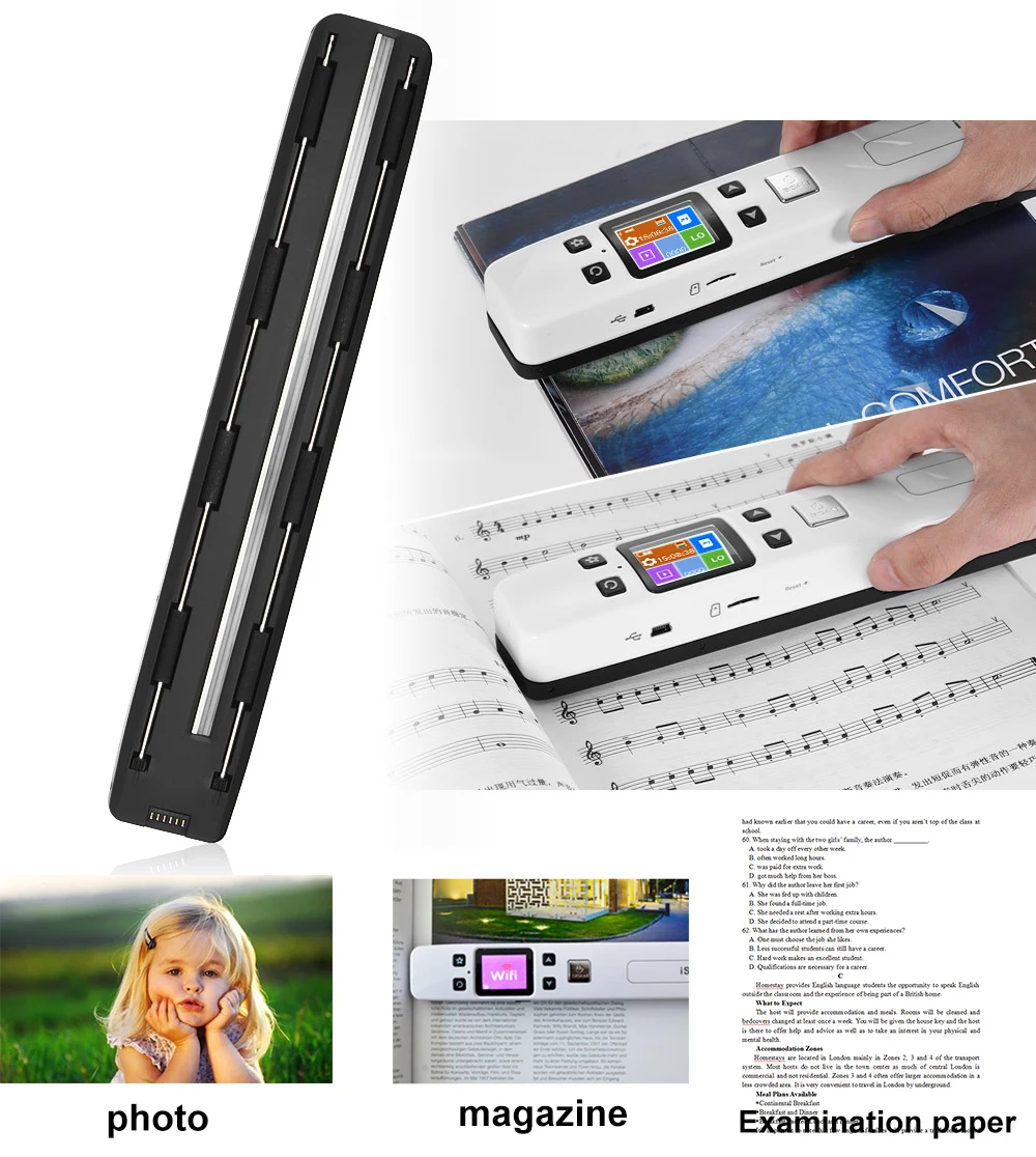 Мини сканер Iscan для документов и изображений Размер A4 JPG/PDF формат Wifi