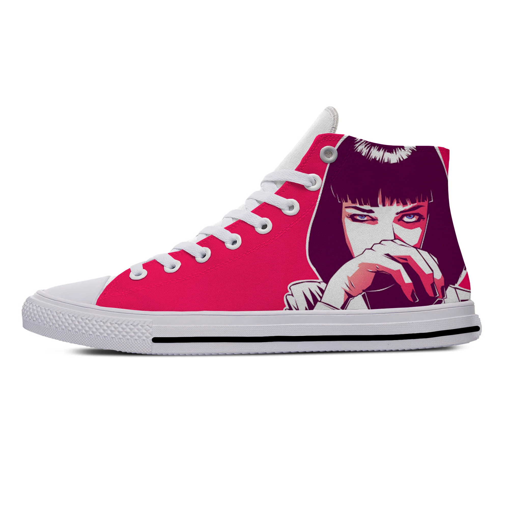 

2021 Movie Pulp Fiction Cool Funny Fashion Vogue Casual Cloth Shoes High Top Lightweight Breathable 3D Print Men women Sneakers