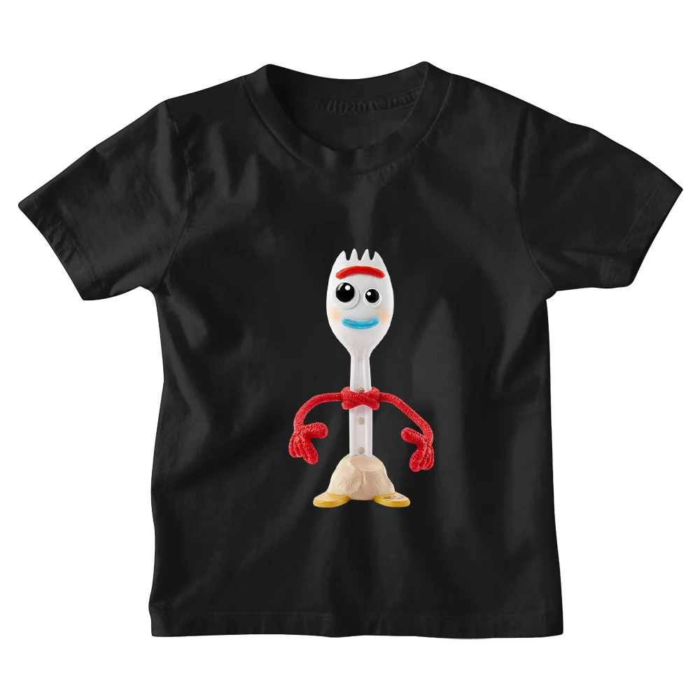 

Disney Toy Story Fork Детские футболки с мультяшным принтом, летние новые товары, футболки унисекс с четырьмя сезонами, удобная футболка для детей