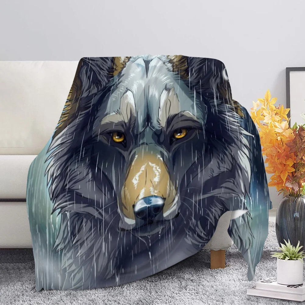 

Крутое 3D одеяло Upetstory с изображением волка, дизайнерское удобное теплое Флисовое одеяло для взрослых и детей